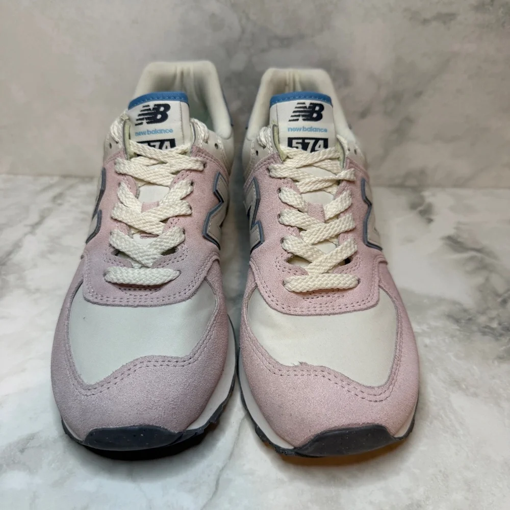 LNWOB | New Balance | 574 Sneakers | Pink Suede & White | Size 8.5 - Picture 7 of 16